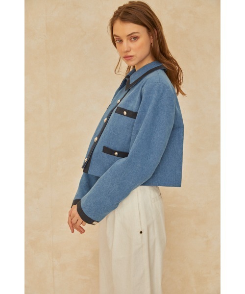 Estella.K(エステラケー)の「Arabella Jacket トリムショートジャケット(その他アウター・レディース・ブルー/ブラック系・FREE)」の22枚目の写真