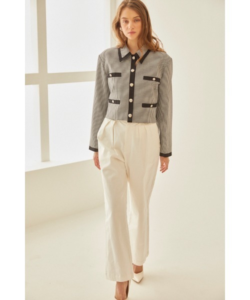 Estella.K(エステラケー)の「Arabella Jacket トリムショートジャケット(その他アウター・レディース・ブルー/ブラック系・FREE)」の10枚目の写真