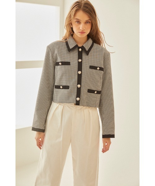 Estella.K(エステラケー)の「Arabella Jacket トリムショートジャケット(その他アウター・レディース・ブルー/ブラック系・FREE)」の14枚目の写真