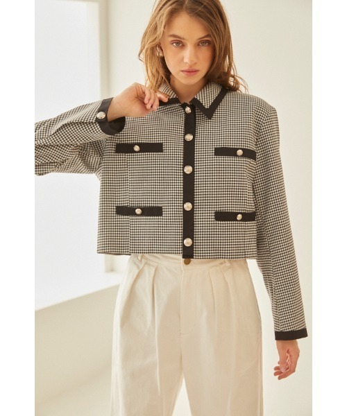 Estella.K(エステラケー)の「Arabella Jacket トリムショートジャケット(その他アウター・レディース・ブルー/ブラック系・FREE)」の15枚目の写真