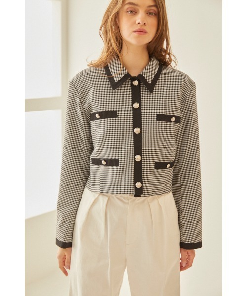 Estella.K(エステラケー)の「Arabella Jacket トリムショートジャケット(その他アウター・レディース・ブルー/ブラック系・FREE)」の9枚目の写真