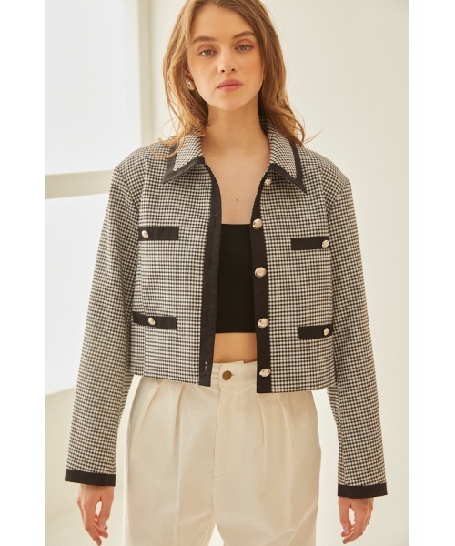 Estella.K(エステラケー)の「Arabella Jacket トリムショートジャケット(その他アウター・レディース・ブルー/ブラック系・FREE)」の5枚目の写真