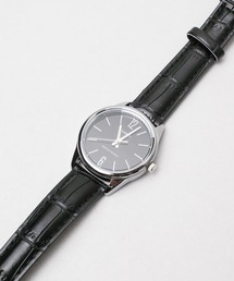 【60】【ITN】【CASIO(カシオ)】アナログ ラウンド シルバー レザー 腕時計