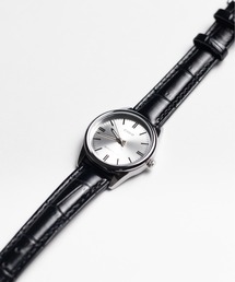 【60】【ITN】【CASIO(カシオ)】アナログ ラウンド シルバー レザー 腕時計