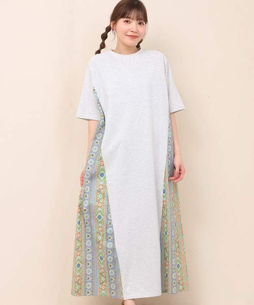 オリエンタルフラワーワンピース オリエンタルフラワーコンビワンピース（ワンピース）｜チチカカ