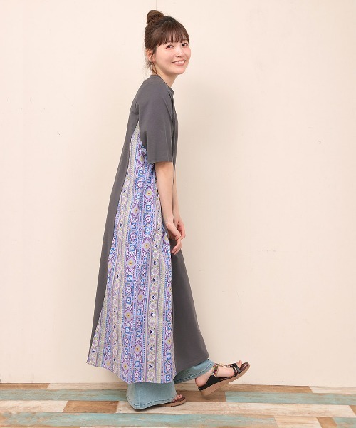 オリエンタルフラワーワンピース オリエンタルフラワープリントワンピース