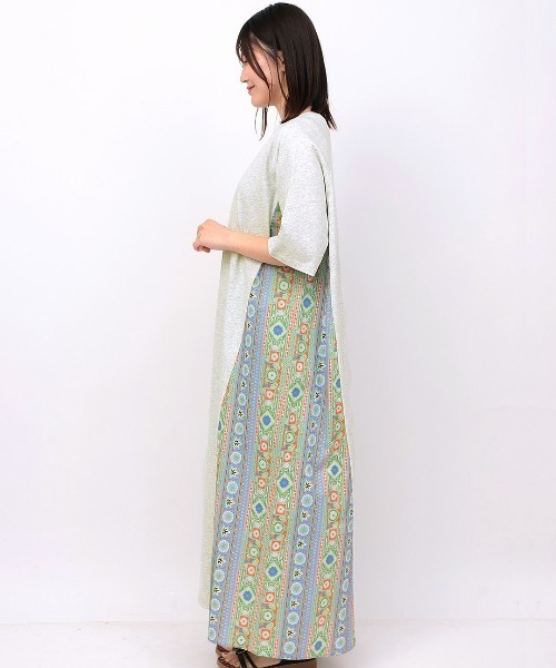 オリエンタルフラワーワンピース オリエンタルフラワープリントワンピース