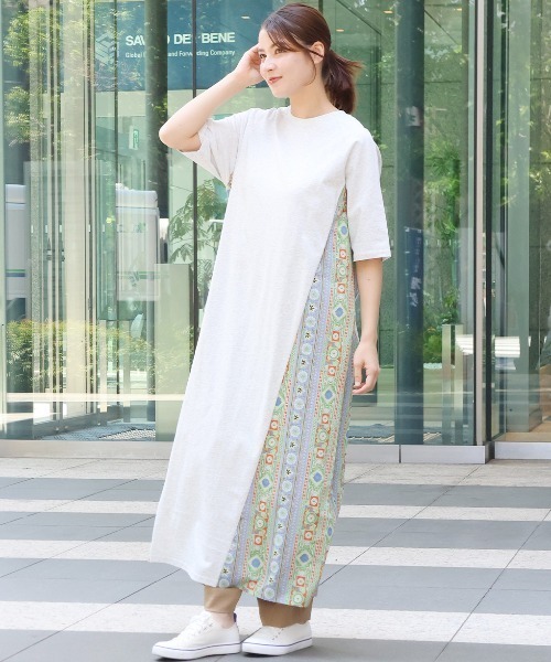 オリエンタルフラワーワンピース オリエンタルフラワープリントワンピース