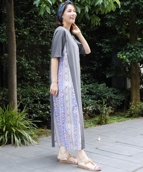 オリエンタルフラワーコンビワンピース（ワンピース）｜チチカカ