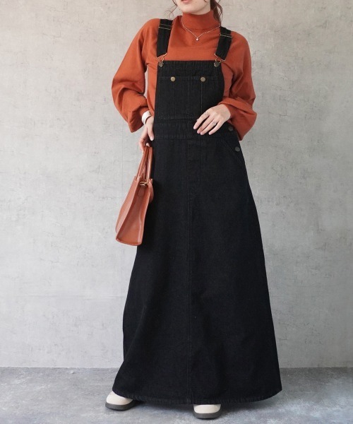 デニムサロペットスカート（サロペット/オーバーオール）｜Emma