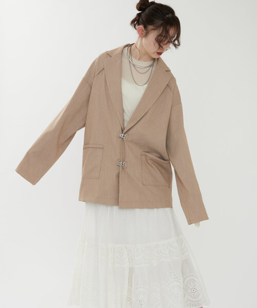 NUNIFE(ユニフィー)の「【@kana_18s select】【NUNIFE】ホック釦ジャケット(テーラードジャケット・レディース・ライトグレー/ベージュ/ネイビー・FREE)」の18枚目の写真