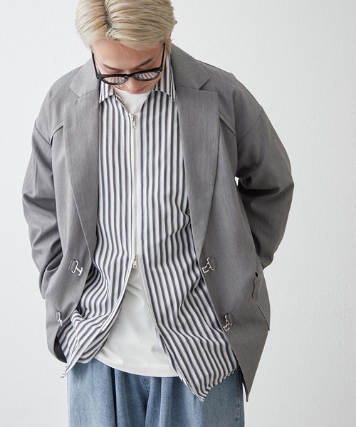 NUNIFE(ユニフィー)の「【@kana_18s select】【NUNIFE】ホック釦ジャケット(テーラードジャケット・レディース・ライトグレー/ベージュ/ネイビー・FREE)」の1枚目の写真
