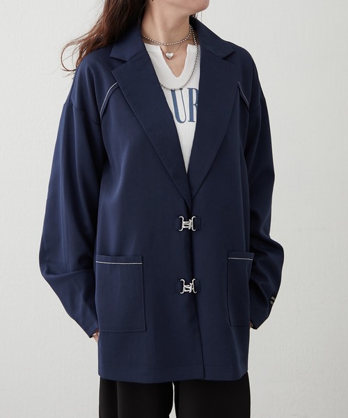 NUNIFE(ユニフィー)の「【@kana_18s select】【NUNIFE】ホック釦ジャケット(テーラードジャケット・レディース・ライトグレー/ベージュ/ネイビー・FREE)」の15枚目の写真