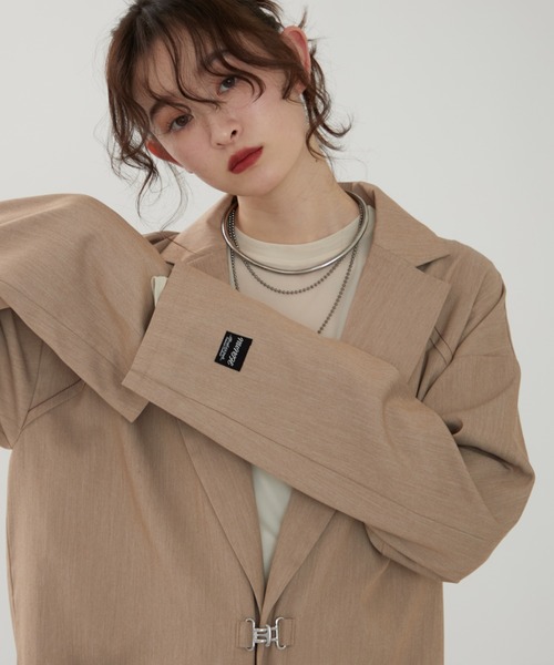 NUNIFE(ユニフィー)の「【@kana_18s select】【NUNIFE】ホック釦ジャケット(テーラードジャケット・レディース・ライトグレー/ベージュ/ネイビー・FREE)」の9枚目の写真