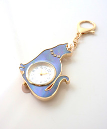 〈nattito/ナティート〉Cat Key Chain Watch/猫キーチェーンウォッチ おすましキャット