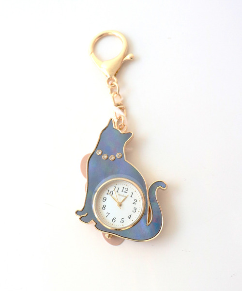 nattito(ナティート)の「〈nattito/ナティート〉Cat Key Chain Watch/猫キーチェーンウォッチ おすましキャット(アナログ腕時計・レディース・ホワイト系/ブラック/ピンク系/ブラック系・ONE SIZE)」の11枚目の写真