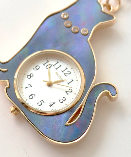 nattito(ナティート)の「〈nattito/ナティート〉Cat Key Chain Watch/猫キーチェーンウォッチ おすましキャット(アナログ腕時計・レディース・ホワイト系/ブラック/ピンク系/ブラック系・ONE SIZE)」の12枚目の写真
