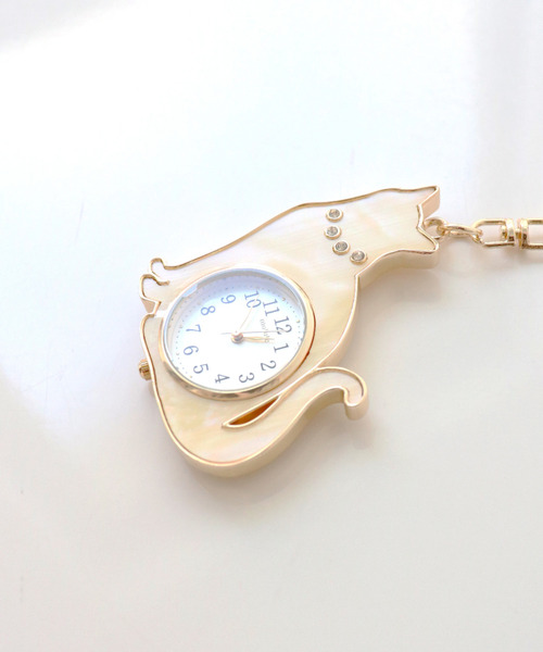 nattito(ナティート)の「〈nattito/ナティート〉Cat Key Chain Watch/猫キーチェーンウォッチ おすましキャット(アナログ腕時計・レディース・ホワイト系/ブラック/ピンク系/ブラック系・ONE SIZE)」の14枚目の写真
