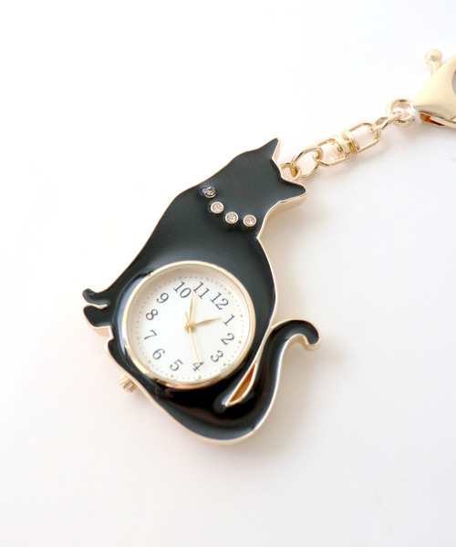 セール】〈nattito/ナティート〉Cat Key Chain Watch/猫キー