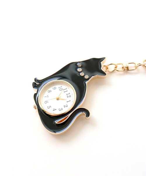 nattito(ナティート)の「〈nattito/ナティート〉Cat Key Chain Watch/猫キーチェーンウォッチ おすましキャット(アナログ腕時計・レディース・ホワイト系/ブラック/ピンク系/ブラック系・ONE SIZE)」の16枚目の写真