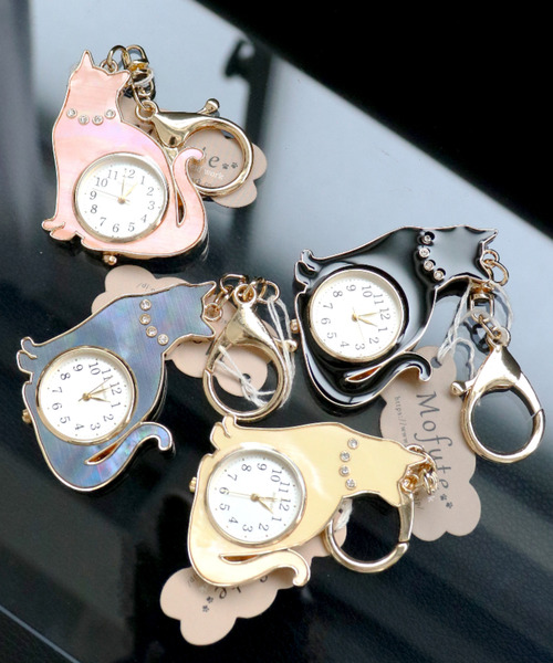 nattito(ナティート)の「〈nattito/ナティート〉Cat Key Chain Watch/猫キーチェーンウォッチ おすましキャット(アナログ腕時計・レディース・ホワイト系/ブラック/ピンク系/ブラック系・ONE SIZE)」の22枚目の写真
