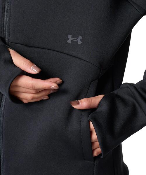 UNDER ARMOUR(アンダーアーマー)の「UAアーマーニット フルジップ フーディー(トレーニング/レディース)(スウェット・レディース・ブラック・S/M/L/XL)」の5枚目の写真