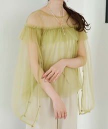 slit sleeve tulle tops / 袖スリットチュールトップス