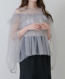 slit sleeve tulle tops / 袖スリットチュールトップス