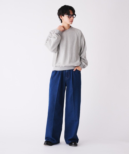 Adoon plain（アドーンプレーン）の「SHALLOW V-NECK RAGLAN SWEAT / 浅Vネックラグランスウェット（スウェット・メンズ・ブラック/グレー/ネイビー/レッド・MEDIUM/LARGE）」の14枚目の写真