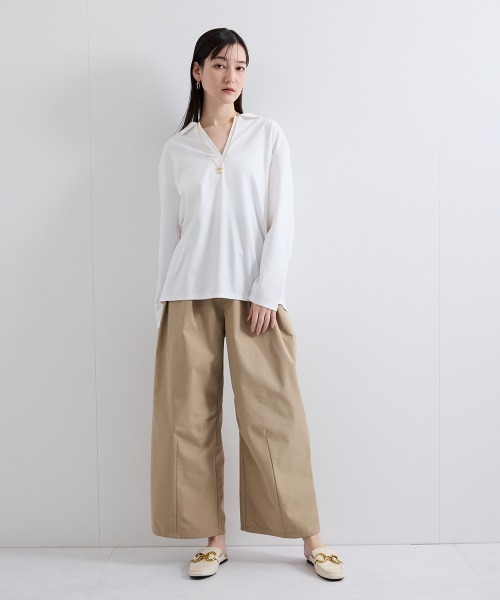 ketty(ケティ)の「ツイルタックカーブパンツ≪手洗い可能≫(チノパンツ・レディース・ブラック/オフホワイト/ベージュ・M)」の18枚目の写真