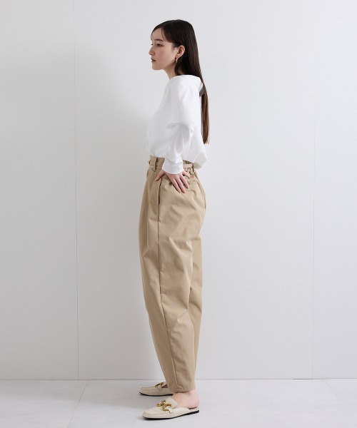 ketty(ケティ)の「ツイルタックカーブパンツ≪手洗い可能≫(チノパンツ・レディース・ブラック/オフホワイト/ベージュ・M)」の21枚目の写真