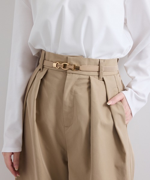 ketty(ケティ)の「ツイルタックカーブパンツ≪手洗い可能≫(チノパンツ・レディース・ブラック/オフホワイト/ベージュ・M)」の13枚目の写真