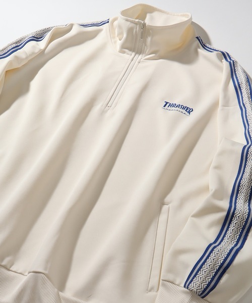 THRASHER(スラッシャー)の「【THRASHER/スラッシャー】ラインハーフジップ プルオーバー(ジャージ・メンズ・ベージュ/ブラック/ホワイト・LL/L/M)」の5枚目の写真