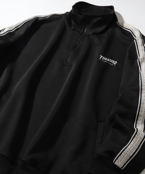 THRASHER(スラッシャー)の「【THRASHER/スラッシャー】ラインハーフジップ プルオーバー(ジャージ・メンズ・ベージュ/ブラック/ホワイト・LL/L/M)」の6枚目の写真