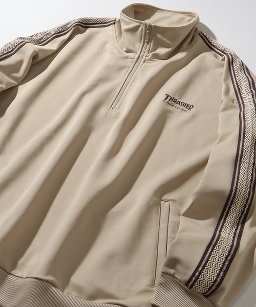 THRASHER(スラッシャー)の「【THRASHER/スラッシャー】ラインハーフジップ プルオーバー(ジャージ・メンズ・ベージュ/ブラック/ホワイト・LL/L/M)」の7枚目の写真