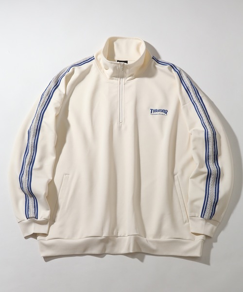 THRASHER(スラッシャー)の「【THRASHER/スラッシャー】ラインハーフジップ プルオーバー(ジャージ・メンズ・ベージュ/ブラック/ホワイト・LL/L/M)」の14枚目の写真