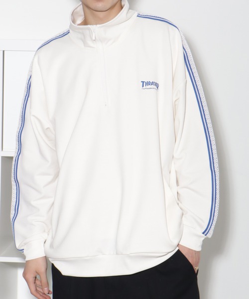 THRASHER(スラッシャー)の「【THRASHER/スラッシャー】ラインハーフジップ プルオーバー(ジャージ・メンズ・ベージュ/ブラック/ホワイト・LL/L/M)」の16枚目の写真
