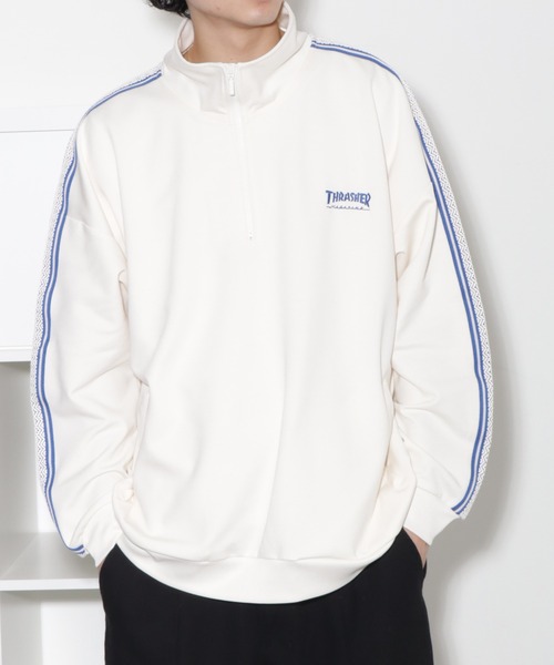 THRASHER(スラッシャー)の「【THRASHER/スラッシャー】ラインハーフジップ プルオーバー(ジャージ・メンズ・ベージュ/ブラック/ホワイト・LL/L/M)」の17枚目の写真