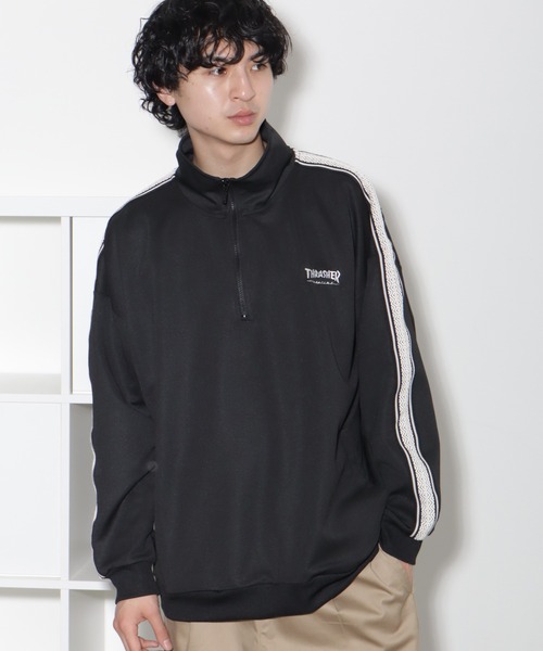 直営店に限定 セール】【THRASHER/スラッシャー】ラインハーフジップ プル ウエア
