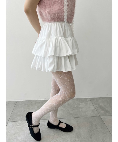 PHILLY（フィリー）の「無地ティアードミニスカート（スカート・レディース・ブラック/ホワイト・FREE）」の3枚目の写真