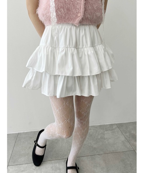 PHILLY（フィリー）の「無地ティアードミニスカート（スカート・レディース・ブラック/ホワイト・FREE）」の5枚目の写真