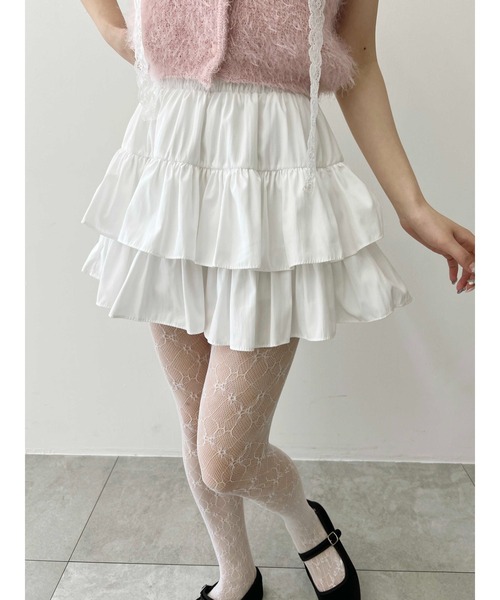 PHILLY（フィリー）の「無地ティアードミニスカート（スカート・レディース・ブラック/ホワイト・FREE）」の6枚目の写真