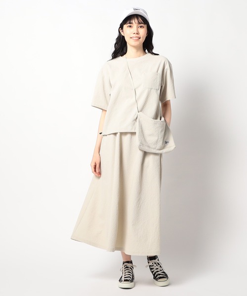 Grand PARK（グランドパーク）の「3点セット【半袖+フレアースカート+ポーチ】（ワンピース・レディース・カーキ/クリーム/ネイビー・FREE）」の21枚目の写真