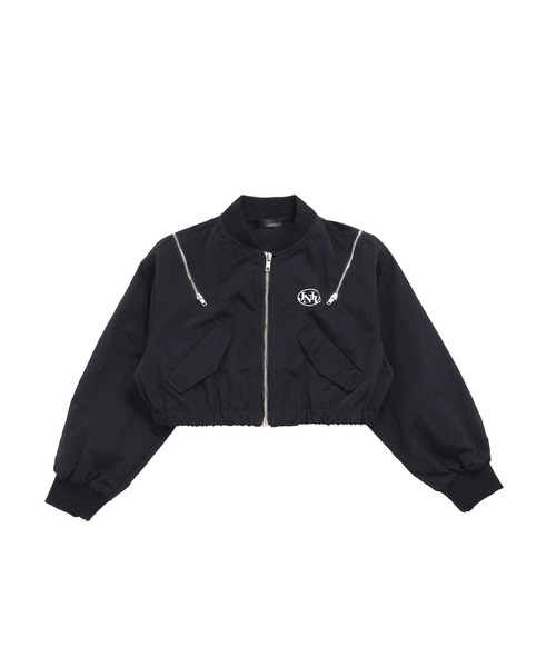 セール】【はっ水加工・セットアップ可】肩ZIPショート丈タフタ