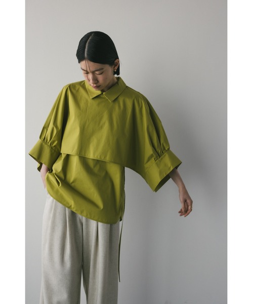 STYLEMIXER（スタイルミキサー）の「ワイドカフレイヤーブラウス（シャツ/ブラウス・レディース・サックスブルー/ネイビー/ホワイト/グリーン・FREE）」の20枚目の写真