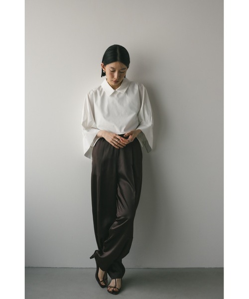 STYLEMIXER（スタイルミキサー）の「ワイドカフレイヤーブラウス（シャツ/ブラウス・レディース・サックスブルー/ネイビー/ホワイト/グリーン・FREE）」の5枚目の写真