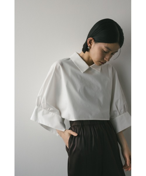 STYLEMIXER（スタイルミキサー）の「ワイドカフレイヤーブラウス（シャツ/ブラウス・レディース・サックスブルー/ネイビー/ホワイト/グリーン・FREE）」の8枚目の写真