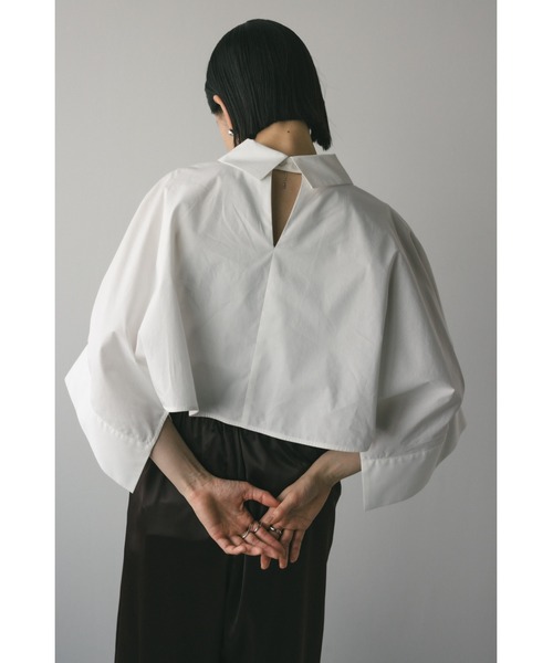 STYLEMIXER（スタイルミキサー）の「ワイドカフレイヤーブラウス（シャツ/ブラウス・レディース・サックスブルー/ネイビー/ホワイト/グリーン・FREE）」の10枚目の写真