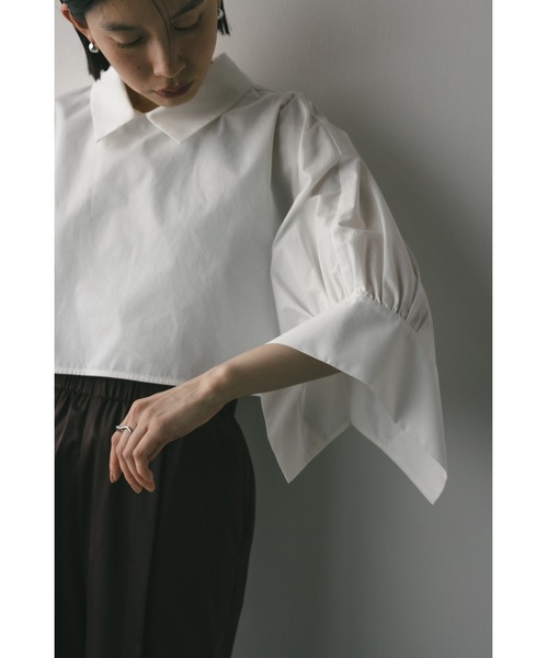 STYLEMIXER（スタイルミキサー）の「ワイドカフレイヤーブラウス（シャツ/ブラウス・レディース・サックスブルー/ネイビー/ホワイト/グリーン・FREE）」の16枚目の写真