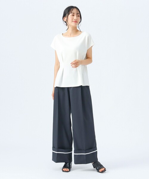 BEAMS HEART(ビームスハート)の「【4色展開】タック ペプラム プルオーバー(Tシャツ/カットソー・レディース・ブラウン系その他4/ブラック/ブラック系その他2/オフホワイト・FREE)」の10枚目の写真